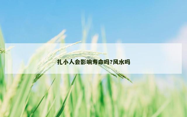 扎小人会影响寿命吗?风水吗