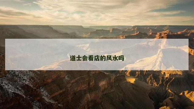 道士会看店的风水吗