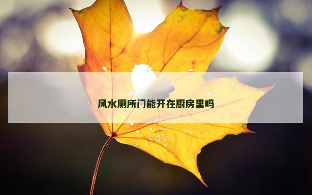 风水厕所门能开在厨房里吗