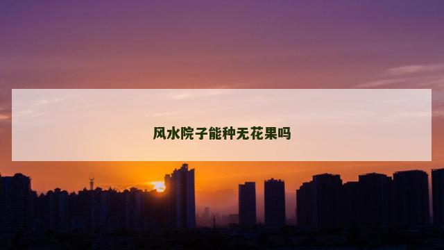 风水院子能种无花果吗