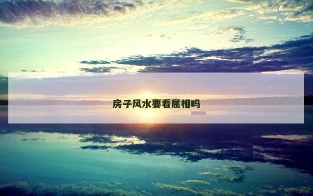 房子风水要看属相吗