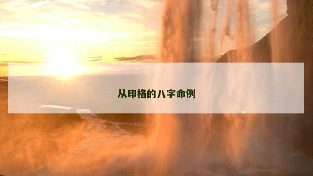 从印格的八字命例