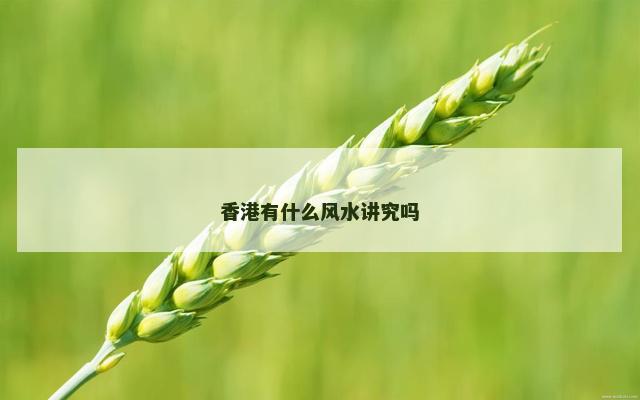 香港有什么风水讲究吗