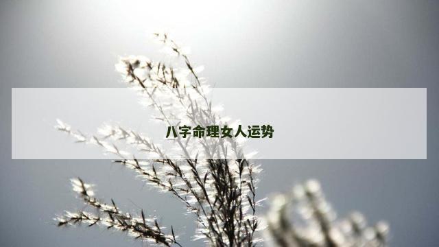 八字命理女人运势