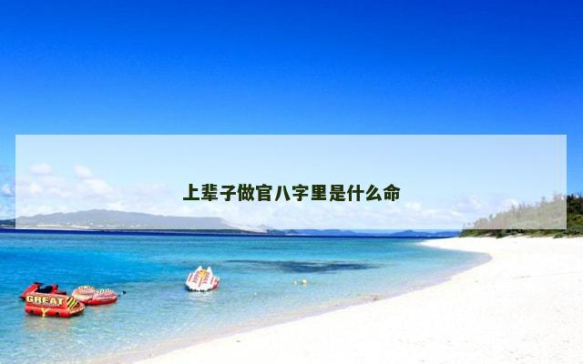 上辈子做官八字里是什么命