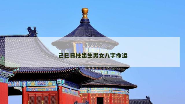己巳日柱出生男女八字命运