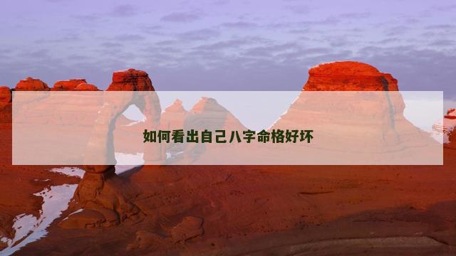 如何看出自己八字命格好坏