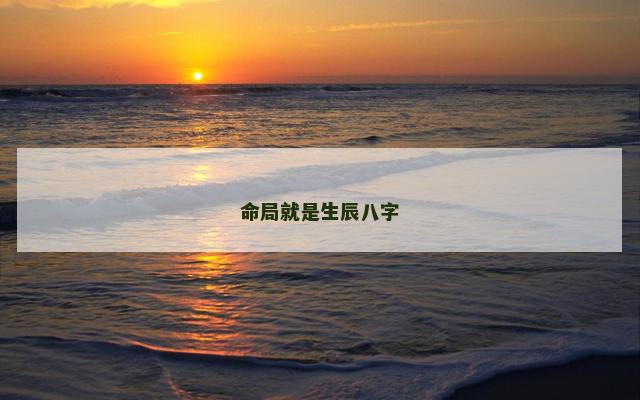 命局就是生辰八字