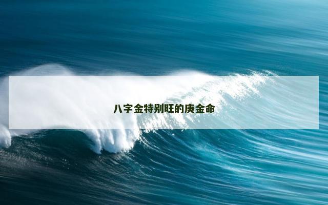 八字金特别旺的庚金命