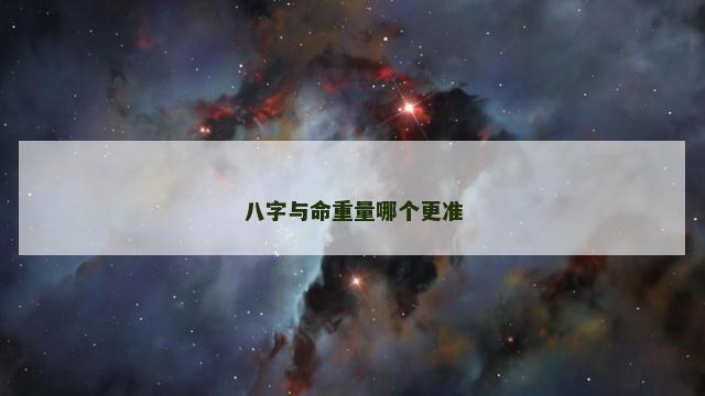 八字与命重量哪个更准