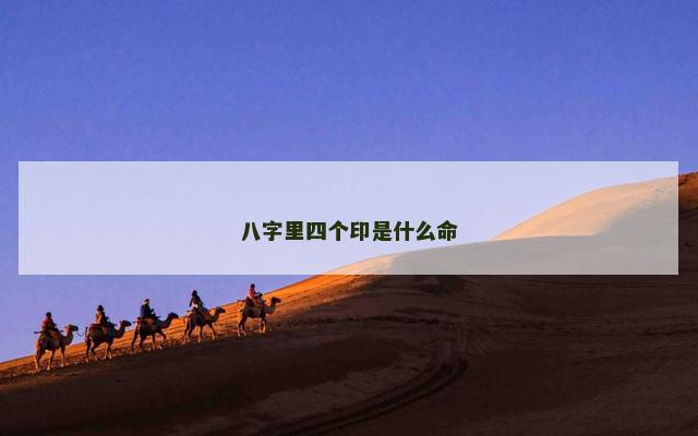 八字里四个印是什么命