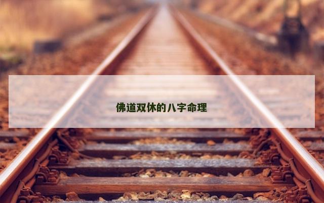 佛道双休的八字命理
