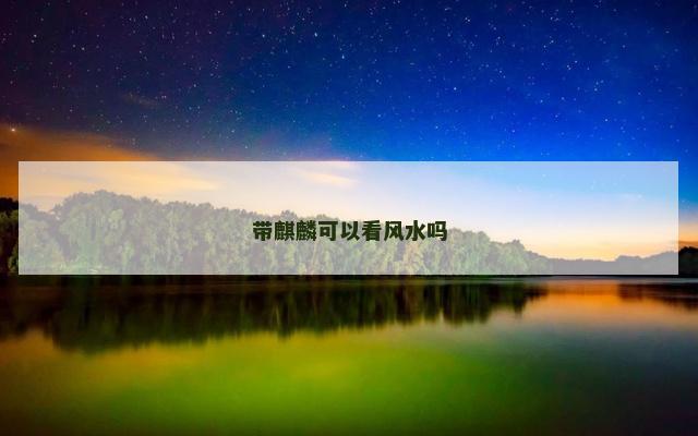 带麒麟可以看风水吗