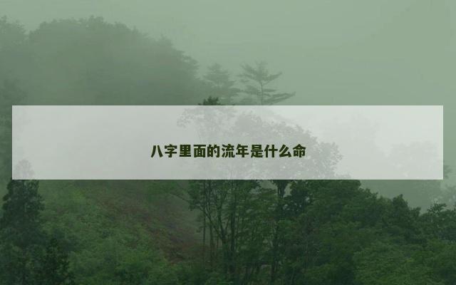 八字里面的流年是什么命