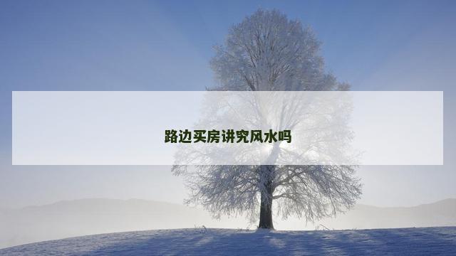 路边买房讲究风水吗