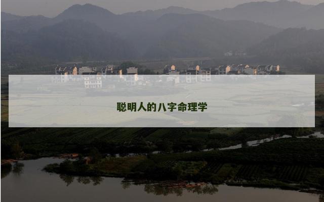 聪明人的八字命理学