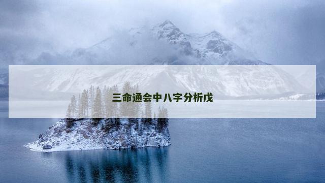 三命通会中八字分析戊