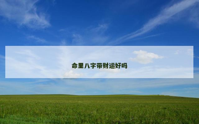 命里八字带财运好吗