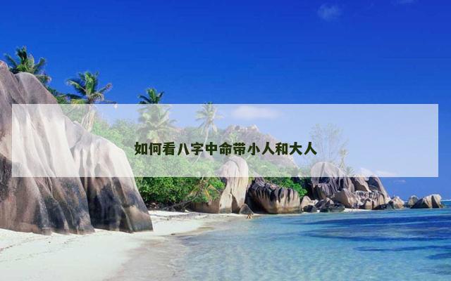 如何看八字中命带小人和大人