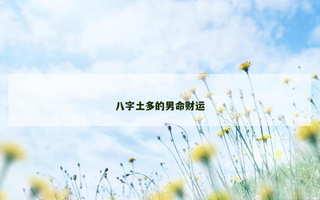 八字土多的男命财运