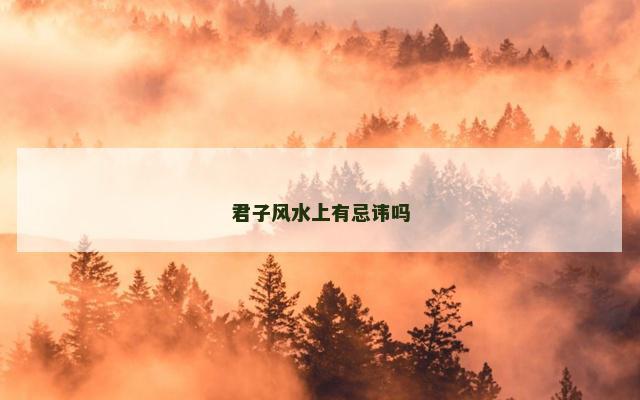 君子风水上有忌讳吗