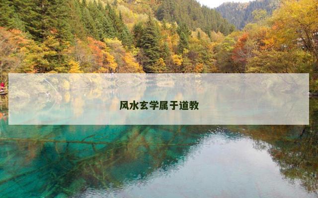 风水玄学属于道教