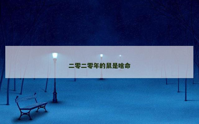 二零二零年的鼠是啥命