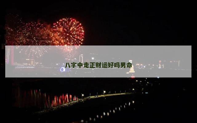 八字中走正财运好吗男命