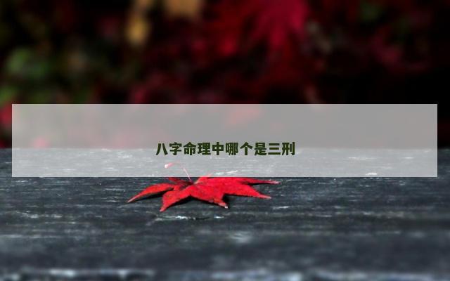 八字命理中哪个是三刑