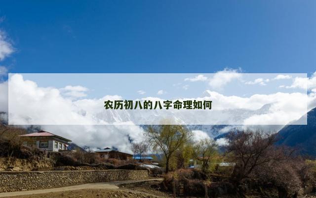 农历初八的八字命理如何