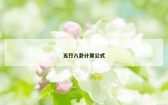 五行八卦计算公式