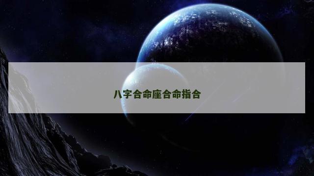 八字合命座合命指合