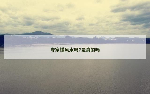 专家懂风水吗?是真的吗
