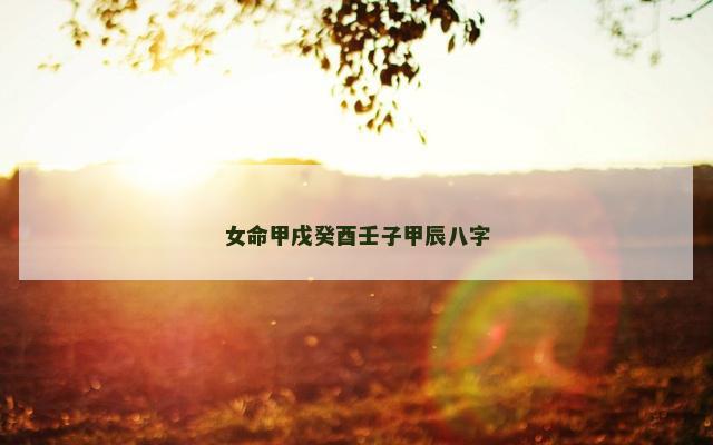 女命甲戌癸酉壬子甲辰八字