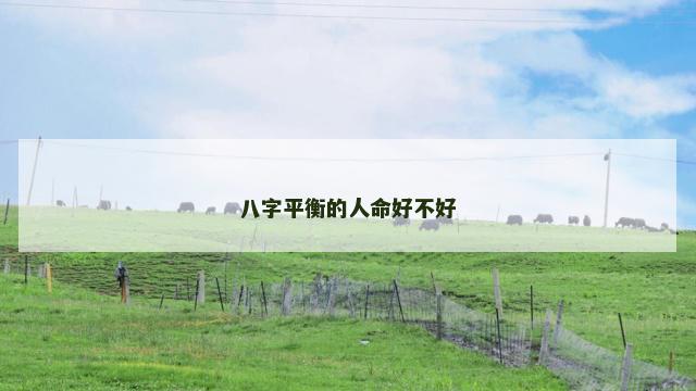 八字平衡的人命好不好