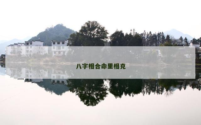 八字相合命里相克