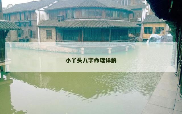 小丫头八字命理详解