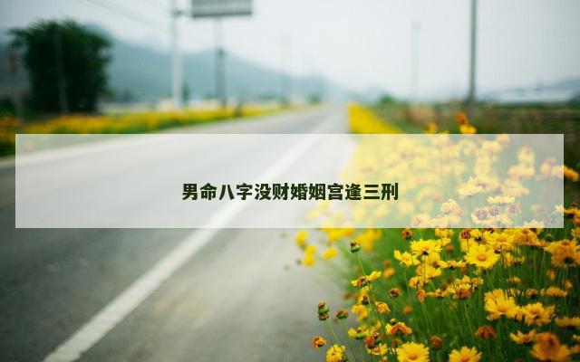 男命八字没财婚姻宫逢三刑
