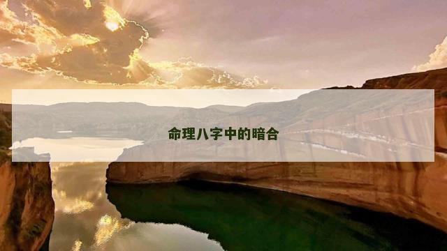 命理八字中的暗合