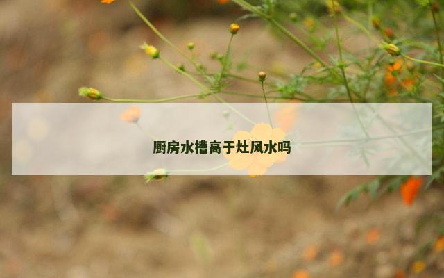 厨房水槽高于灶风水吗