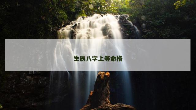生辰八字上等命格