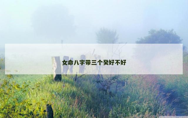 女命八字带三个癸好不好
