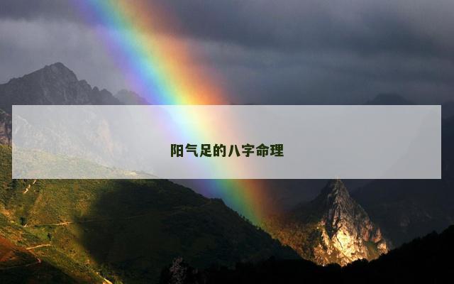 阳气足的八字命理