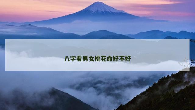 八字看男女桃花命好不好