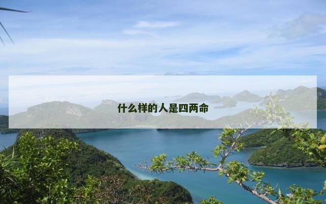 什么样的人是四两命
