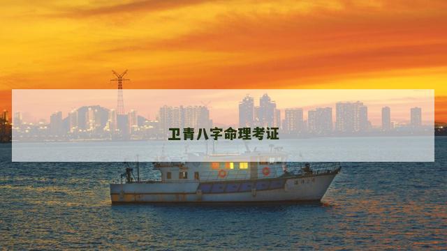 卫青八字命理考证