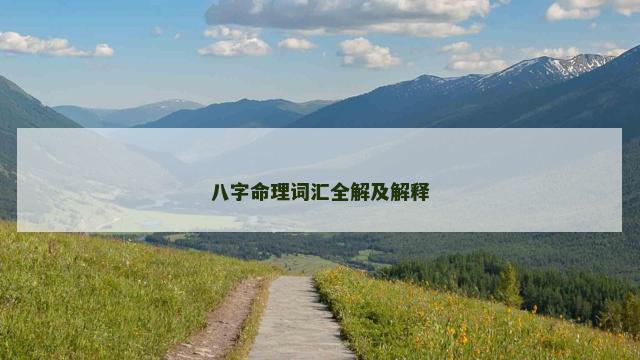 八字命理词汇全解及解释
