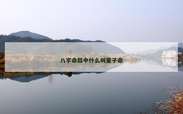 八字命局中什么叫童子命