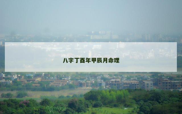八字丁酉年甲辰月命理