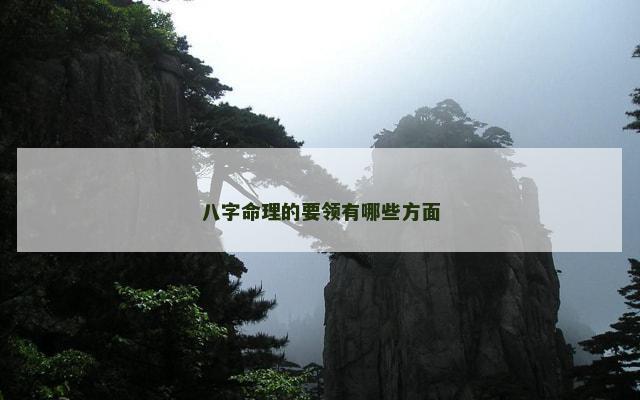八字命理的要领有哪些方面